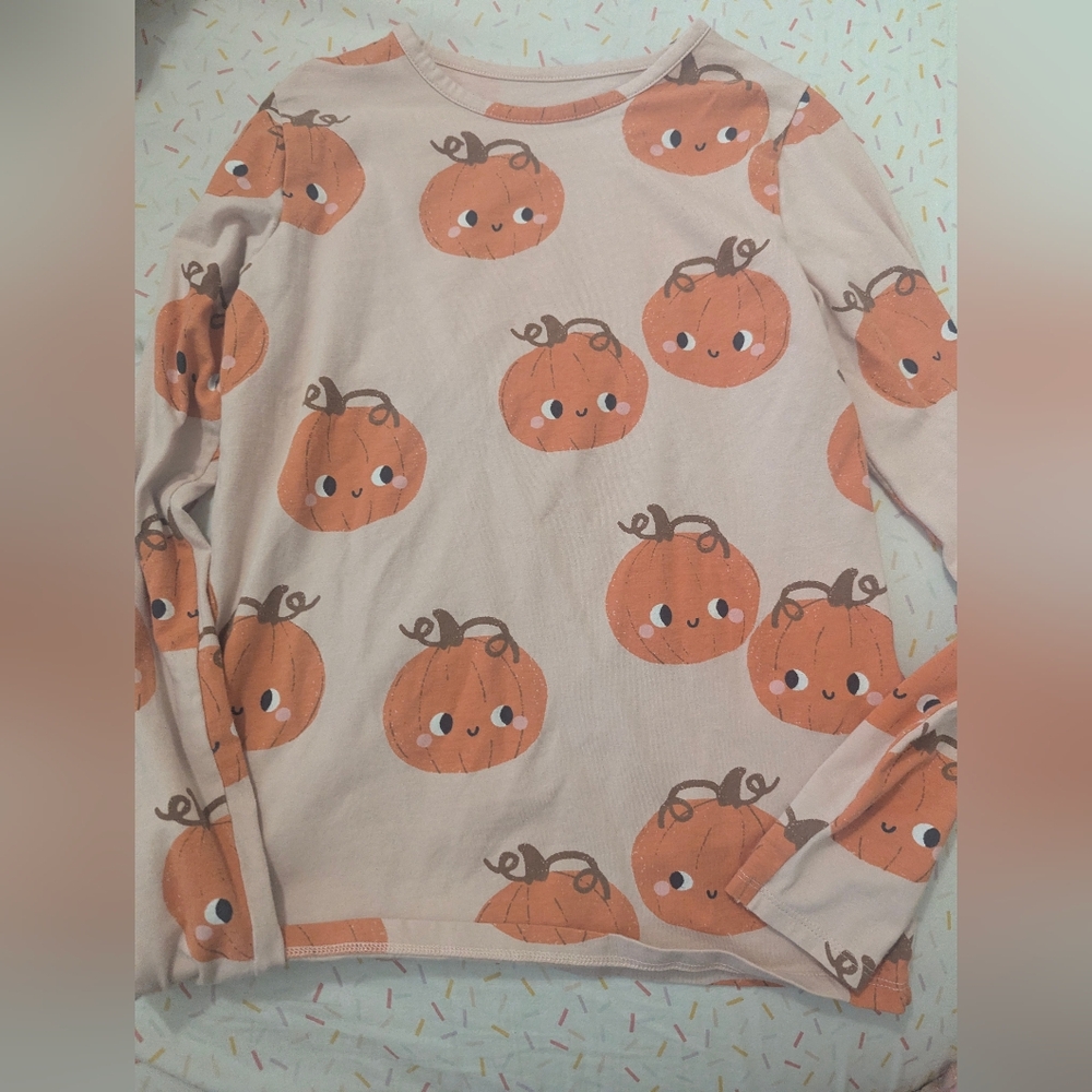 H&M Orange Pumpkin Print Shirt